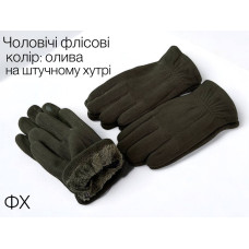 Чоловічі флісові рукавиці оливкового кольору